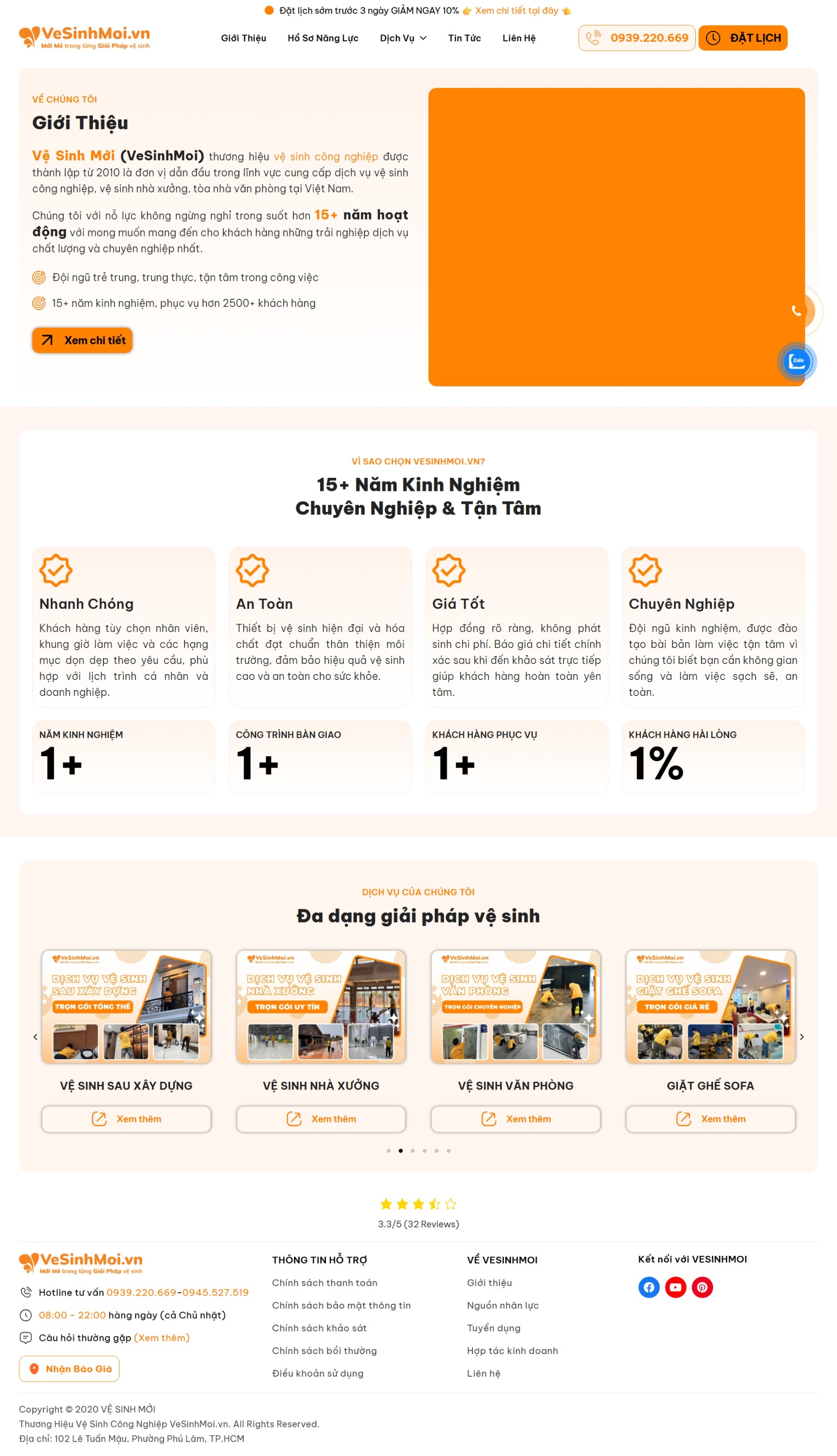 Website vệ sinh VS001